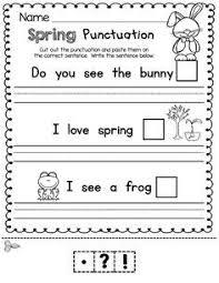 April In Kindergarten Free Worksheets Keeping My Kiddo Busy Free Kindergarten Worksheets Kindergarten Writing Punctuation Marks Kindergarten