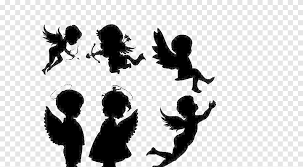 Angel woman spirit feathers flying female girl. Angel Silhouette Wing Black Png Pngegg