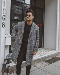 Black And White Check Coat Mens Black And White Check Overcoat With Wool Winter Outfits Men Mens Fashion Edgy Mens Winter Fashion