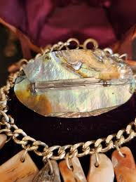 Buy Beautiful Vintage Abalone Blister Pearl Brooch and Abalone Bracelet  Online in India