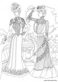 Women In The Garden Victorian Era Free Coloring Page Fashion Coloring Book Color Trends Fashion Fashion Trend Book