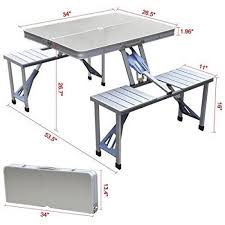 2 person table folding portable outdoor picnic camping chair set with carry bag. Heavy Duty Aluminium Folding Picnic Table Chairs Set Umbrella From Category Camping Furniture Insasta Com