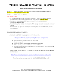 Maybe you would like to learn more about one of these? Grade 11 Spanish Oral Reading Passages And Videoe Sites Part Two Paper 03 Studocu