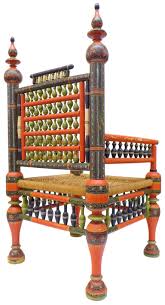 Wood Pair Of Wonderfully Decorated Traditional Pakistani Chairs In 2020 Pakistani Furniture Decor Traditional