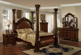 Faux marble atop the footboard reflects opulence from head to toe. Four Post Canopy Queen King Bed Bedroom Set Furniture On Popscreen