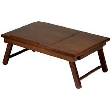 Winsome Alden Lap Desk Bed Tray With Drawer Walnut Walmart Com Lap Desk Desk Tray Lap Table