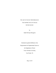 Depending on type of essay structure and complexity varies. The Art Of Performance The Importance Of Image Within Music