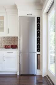 Consider our slimline fridge freezers as a space saving option, their narrow width means that they can fit into more narrow than usual spaces, but still meet all your cooling and freezing needs. Space Saving Refrigerator Transitional Kitchen Benjamin Moore White Dove Dearborn Cabinetry
