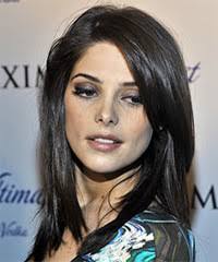 Chanel Iman Long Straight Black Hairstyle with Side Swept Bangs