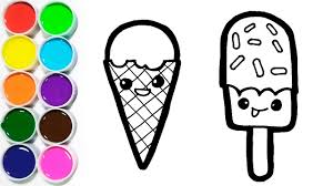 Helado Kawaii Para Colorear