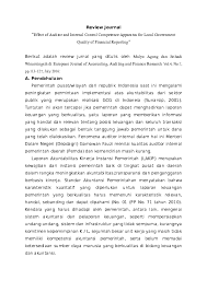 4, no.1, februari 2016 hal. Doc Review Journal Effect Of Auditor And Internal Control Competence Apparatus For Local Government Quality Of Financial Reporting Eka Wirajuang Academia Edu