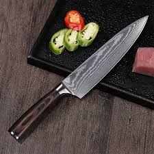 8 Professional Chef Knife Japanese Damascus Steel Ultra Sharp Kitchen Knives Slicing Knife Carving Knife Pakka Wood Handle