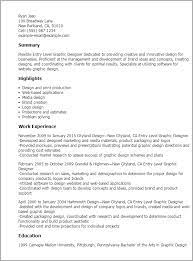 When writing a cover letter, be sure to reference the requirements listed in the job description. Entry Level Graphic Designer Resume Templates Mpr