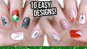 All these nail designs make it easy to beautify your hands with simple decorations and the most colourful and stylish shades. 10 Easy Nail Art Designs For Beginners The Christmas Edition Youtube