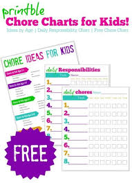 free printable chore charts for kids online chore chart