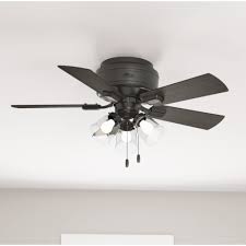 Shop wayfair for all the best flush mount indoor ceiling fans. Hunter Fan 42 Crestfield 5 Blade Flush Mount Ceiling Fan With Pull Chain And Light Kit Included Reviews Wayfair