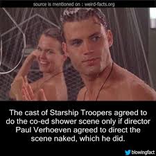 The Cast Of Starship Troopers Agreed To Do The Co Ed Shower Did You Know Inappropriate Memes Starship Troopers Trooper