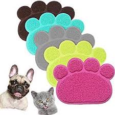 Joyjuly Pvc Pet Dog Cat Puppy Kitten Dish Bowl Food Water Feeding Placemat Non Slip Cat Litter Mat Paw Shape Grey Small Dog Supplies Online Cat Litter Mat Pets Pet Puppy