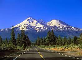 The Early Morning Suns Lights Mt Shasta From County Road A12