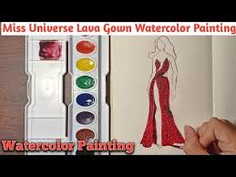 Face study of miss universe philippines 2018 catriona gray. Miss Universe Lava Gown Watercolor Painting Final Gown Jdarts 08 Youtube