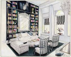 Bond Street Interior Original Art Print Of Drawing By Fossyboots Interior Design Renderings Interior Design Drawings Interior Design Sketches
