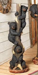 Three Bears In A Tree Sculpture Large Tree Sculpture Bear Carving Wood Carving Art