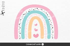 Download Svg Rainbow With Heart Svg Design Graphic By Chonnieartwork Creative Fabrica SVG Cut Files