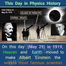 Cosmological Astrophysics - This Day in #Physics History --- (The May 29,  1919 Solar Eclipse Made Einstein The World's Most Famous Scientist) (A full  article) #AlbertEinstein wasn't so much famous. His rise