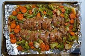 Sheet Pan Teriyaki Pork Tenderloin And Vegetables - One Dish Recipes - Lgcm