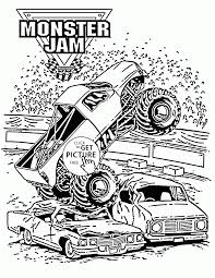 Smashing Monster Truck Jam Coloring Page For Kids Transportation Coloring Pages Print Monster Truck Birthday Monster Truck Coloring Pages Truck Coloring Pages