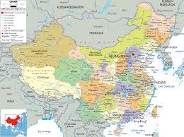 China map with cities, roads, and rivers. China Map City Maps Chinese All About