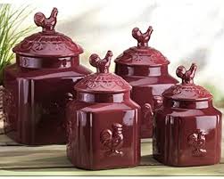 7.5 tall, 4.5 diameter, 1 liter at slightly over 7 tall and 4.5 in diameter, this polish pottery canister is ready to store your goods. Amazon Com Turino 4 Piece Red Ceramic Country Rooster Canisters Set Kitchen Storage And Organization Product Sets