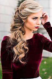 42 Super Cute Christmas Hairstyles For Long Hair Square Face Hairstyles Side Braid Hairstyles Long Hair Styles