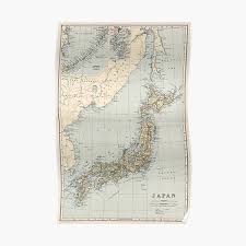 Land of antique temples and ultramodern cities, japan has a seamless blend of old and new. Old Japan Map Posters Redbubble