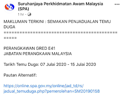 2 semakan jadual ujian psikometrik spa8i. Rujukan Peperiksaan Online Spa Temuduga Kerja Kerajaan Jawatan Perangkawan Gred E41 Tarikh Temuduga Telah Diumumkan Oleh Pihak Spa Pada 07 Julai 2020 15 Julai 2020 Calon Boleh Dapatkan Rujukan Khas