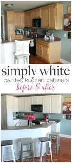 Painted Kitchen Cabinets With Benjamin Moore Simply White White Kitchen Cabinets Diy Kitchen Cabinets Before And After Kitchen Diy Makeover