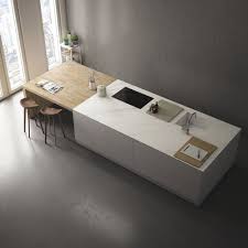 Plan De Travail En Gres Cerame Touche Itopker Ice Blanco Gris Natural Inalco Cottage Kitchen Design Country Kitchen Designs Interior Design Kitchen