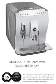 Anthony goodman from the jura boutique at harrods shows you how to run a cleaning cycle through a jura domestic machine Jura Impressa Z7 Instructions For Use Manual Pdf Download Manualslib