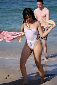 Refine your search for camila cabello miami. Camila Cabello Wears A White Swimsuit During A Pda Filled Beach Day With Shawn Mendes In Miami Florida 290719 25