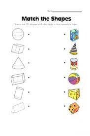 Match The Shape 3d Shapes Worksheets Shapes Worksheet Kindergarten Shapes Worksheets