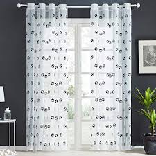 Gardinen transparent mit ösen leinen optik von ösen gardinen wohnzimmer bild, bildquelle: Topfinel Stickerei Voile Gardinen Mit Osen In Leinen Optik Barock Vintage Fur Wohnzimmer Fenster Tull Vorhange Transparente Dekoschal 1 Stuck 228x228cm Hxb Weiss Fensterdekoration Vorhange