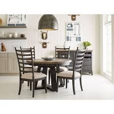 What kind of wood is a plank table made out of? Kincaid Furniture Plank Road Button Dining Table Set In Charcoal 636c