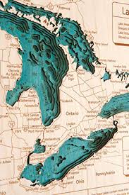 Barton Lake Kalamazoo County Mi 3d Map 24 X 30 In Black Frame With Plexiglass Laser Carved Wood Nautical Chart And Topographic Depth Map