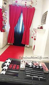 For a party activity, we created a homemade version of a photo booth. Movie Awards Night Red Carpet Party Table Decorating Ideas Fabulous Mom Life