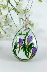 Terrarium Necklace For Woman Lavender Necklace Moss Necklace Etsy Real Flower Jewelry Lavender Necklace Botanical Jewelry