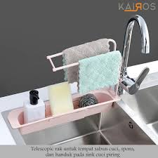 Jakarta pusat the home sanitary. Tempat Spons Cuci Piring Rak Wastafel Gantungan Lap Telescopic Sink Rack Shopee Indonesia