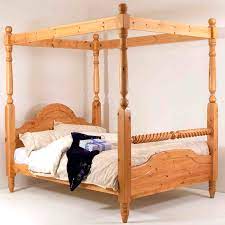 11+ latest four poster bed design online in india @wooden street. 5ft King Size Four Poster Bed Frame Solid Pine Wood Hidden Fittings Barley Twist Ebay