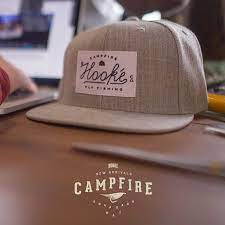 Photo Taken By Hooke Flat Bill Hat Typography Fly Fishing Camp Fire