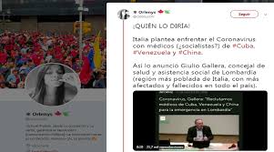 Italia tiene 6 horas más que venezuela. Lombardia Solicita Medicos A Cuba Venezuela Y China Para Afrontar Coronavirus