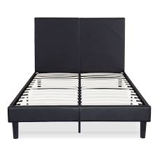 Shop wayfair for all the best king size leather beds. King Size Black Fox Leather Upholstered Platform Bed Frame With 42 Inch High Headboard Fastfurnishings Com